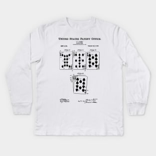 Playing Cards Patent Black Kids Long Sleeve T-Shirt